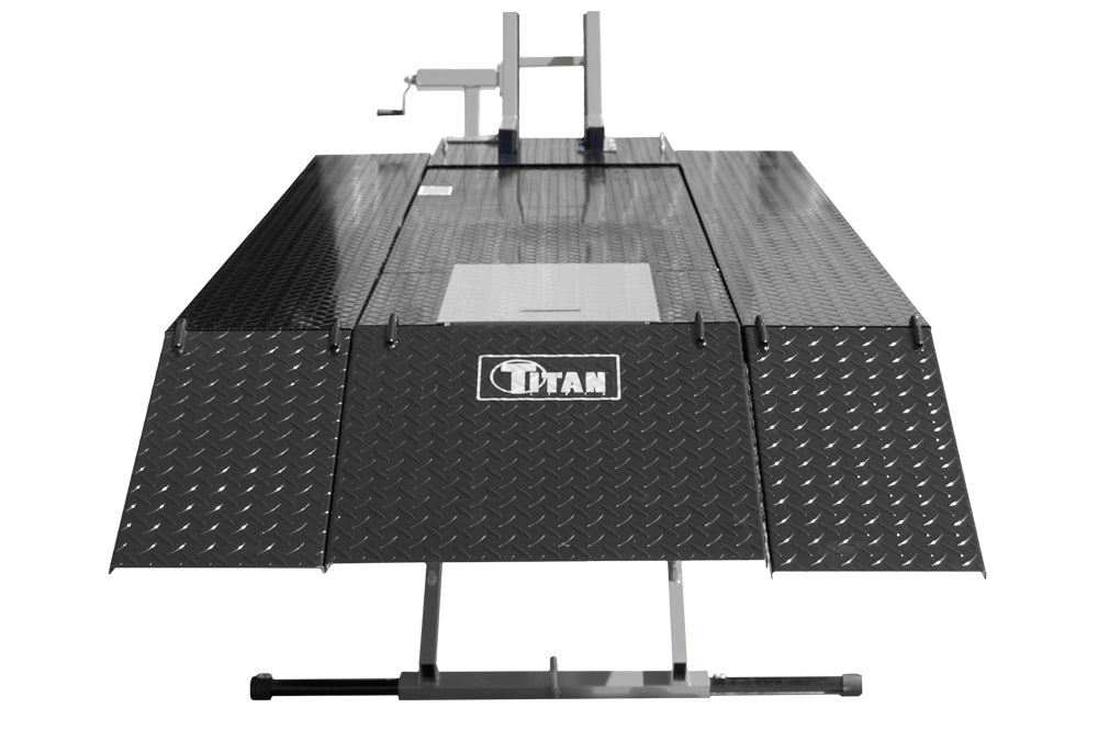 Titan SDML-1000D-BG-XLT 1000 lb. Air Operated Motorcycle Lift With Vise & Side Extensions Package