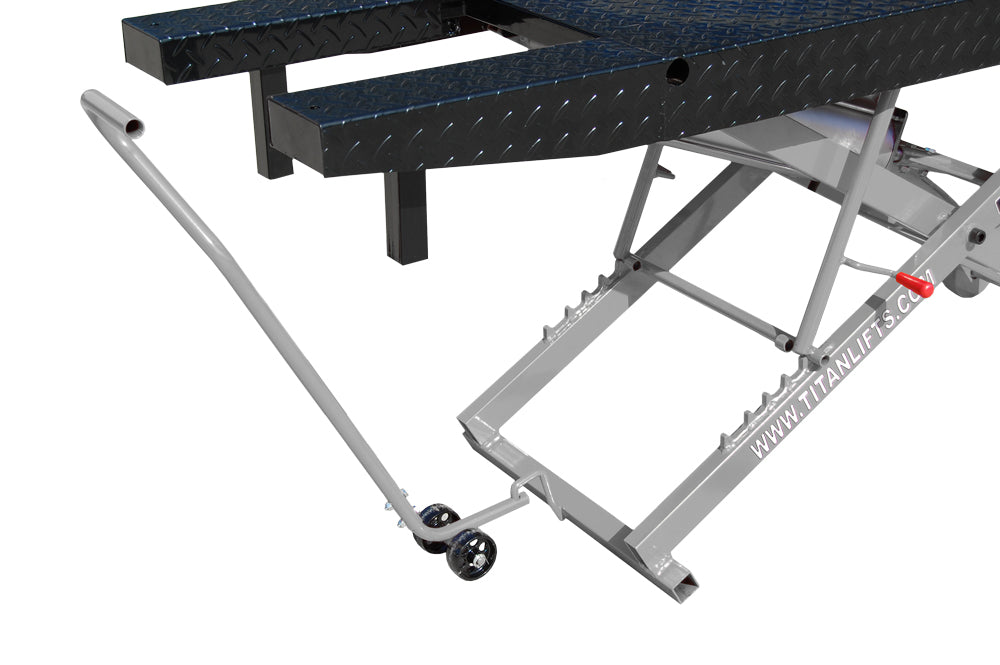 Titan SDML-1000D-BG-XLT 1000 lb. Air Operated Motorcycle Lift With Vise & Side Extensions Package