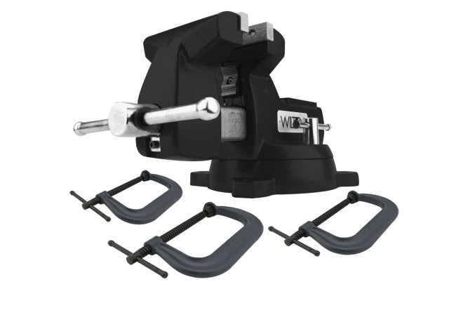 Wilton 746 Mechanics Vise and 3-pc 400 Series C-Clamp Set
