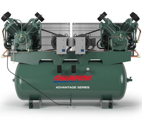 Champion HR7D - 12ADV - 1 7.5 HP Horz Tank Duplex 1 Ph Air Compressor