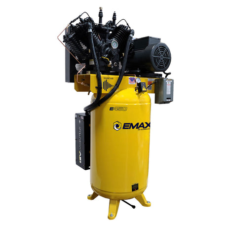 EMAX ESP07V080V3&nbsp; 7.5 HP Air Compressor, 80 Gallon, 3 Phase, 208 Volt, 2 Stage Pressure Lubricated, Silent Air System