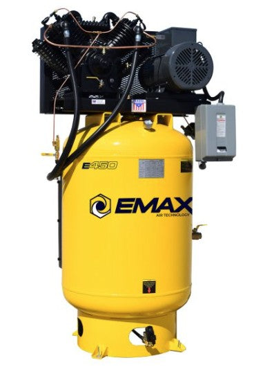 EMAX ESP10V120V3-208  10 HP Air Compressor, 120 Gallon, 3 Phase, 2 Stage Pressure Lubricated, Silent Air System