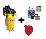 EMAX ES05V080I1 5HP, 1PH, 80 Gal Vertical Tank Air Compressor with Air Silencer