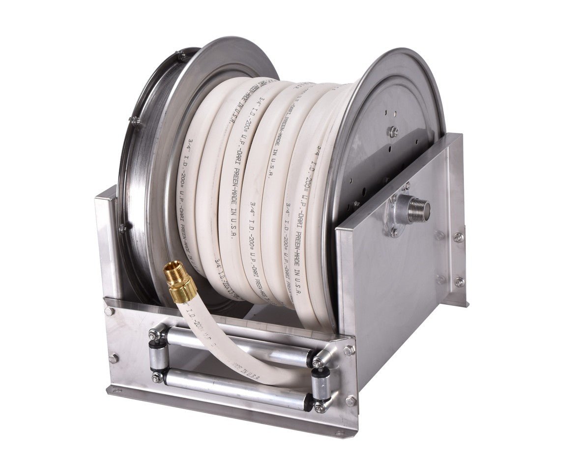 Hosetract LDS - 1025 - WD DS Series 1" x 25' Stainless Steel Low Pressure Wash Down Hose Reel - MADE IN USA