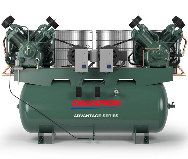 Champion HR7D - 12ADV - 1 7.5 HP Horz Tank Duplex 1 Ph Air Compressor