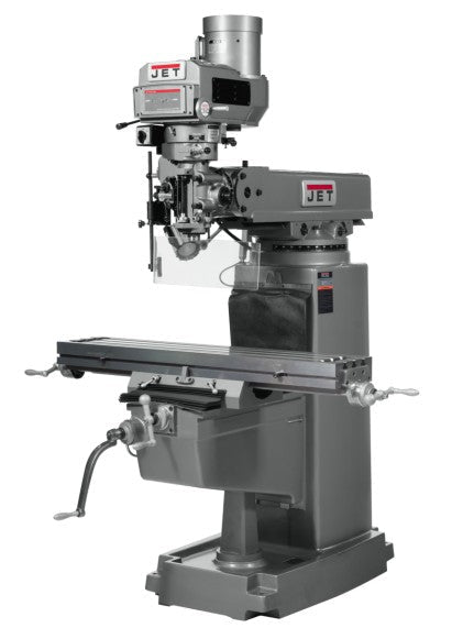 JET 690159 JTM - 1050 Mill with 3 Axis ACU - RITE 200S DRO (Quill) and X and Y - Axis Powerfeed, 3HP, 3Ph,