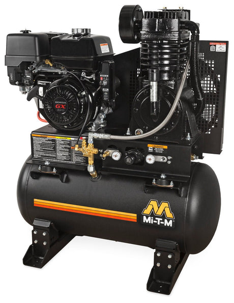 MI - T - M ABS - 13H - 30H 30 Gal Tank Mounted Honda Two Stage Gasoline Compressor