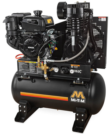 MI - T - M ABS - 14K - 30H 30 Gal. Tank Mounted Kohler Two Stage Gasoline Compressor