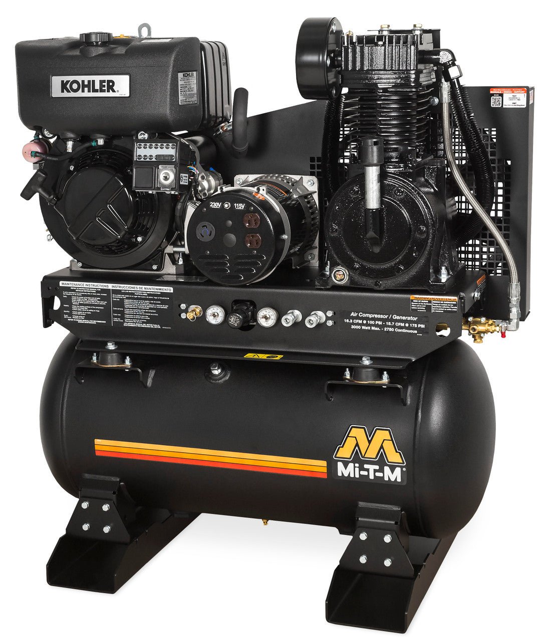 MI - T - M AG2 - SKD9 - 30M 9.1 HP Diesel Engine 30 Gallon Compressor