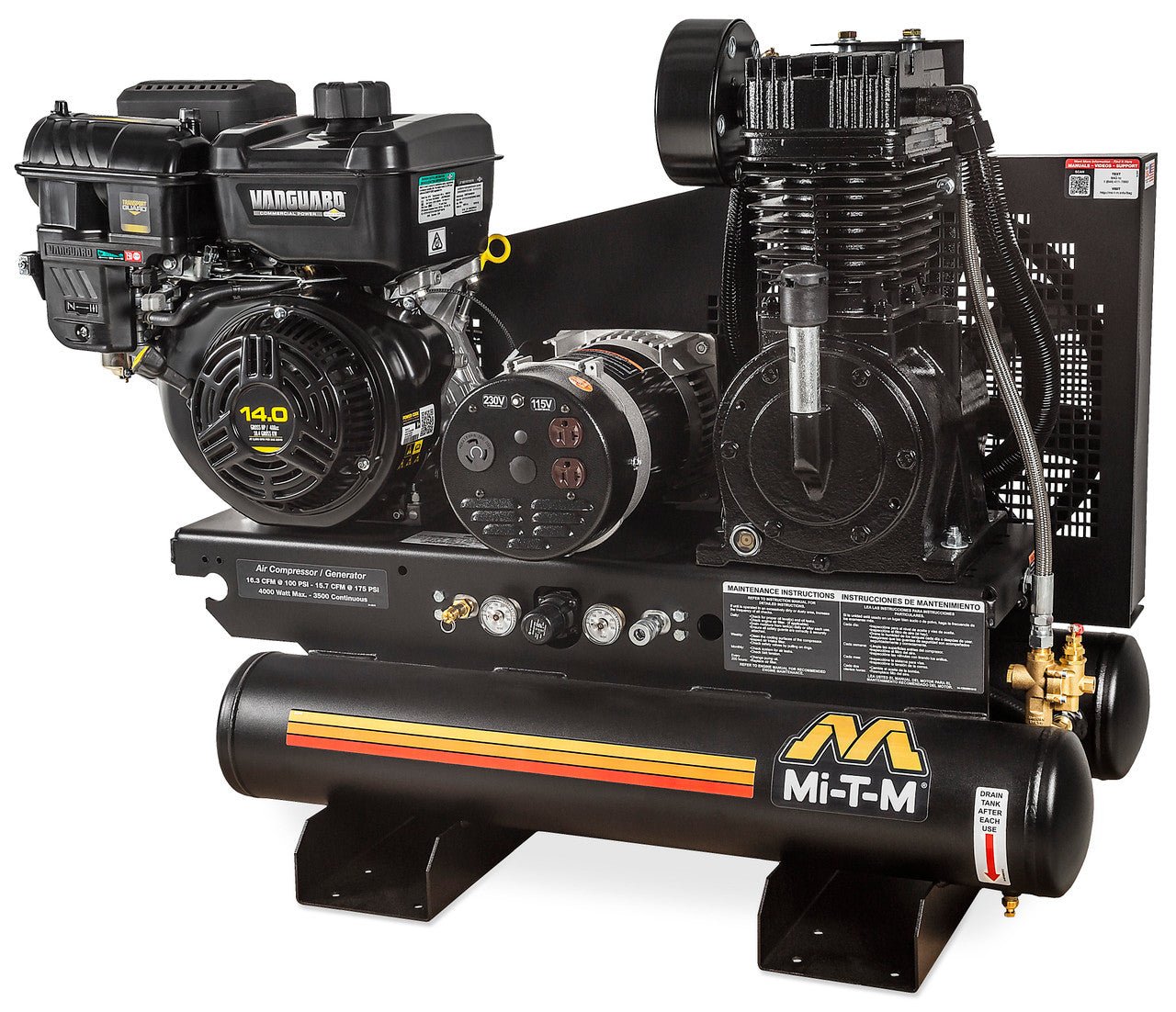 MI - T - M AG2 - SV14 - 08M1E 8 Gallon Two Stage Combination Stationary Compressor