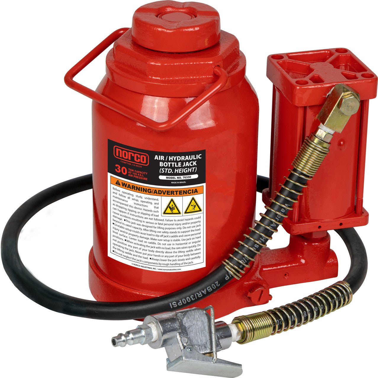 Norco Lifting 76330 30 - Ton Capacity Standard Height Air Operated Hydraulic Bottle Jack