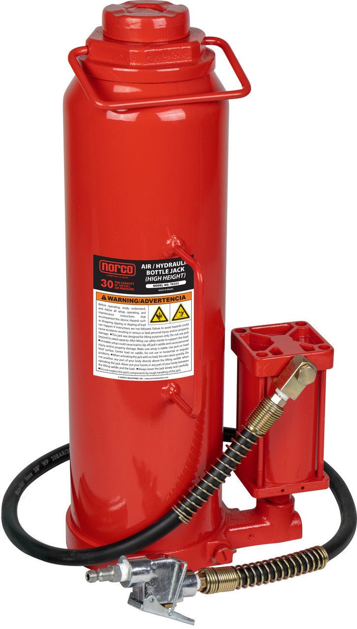 Norco Lifting 76333 30 - Ton Capacity High Height Air Operated Hydraulic Bottle Jack