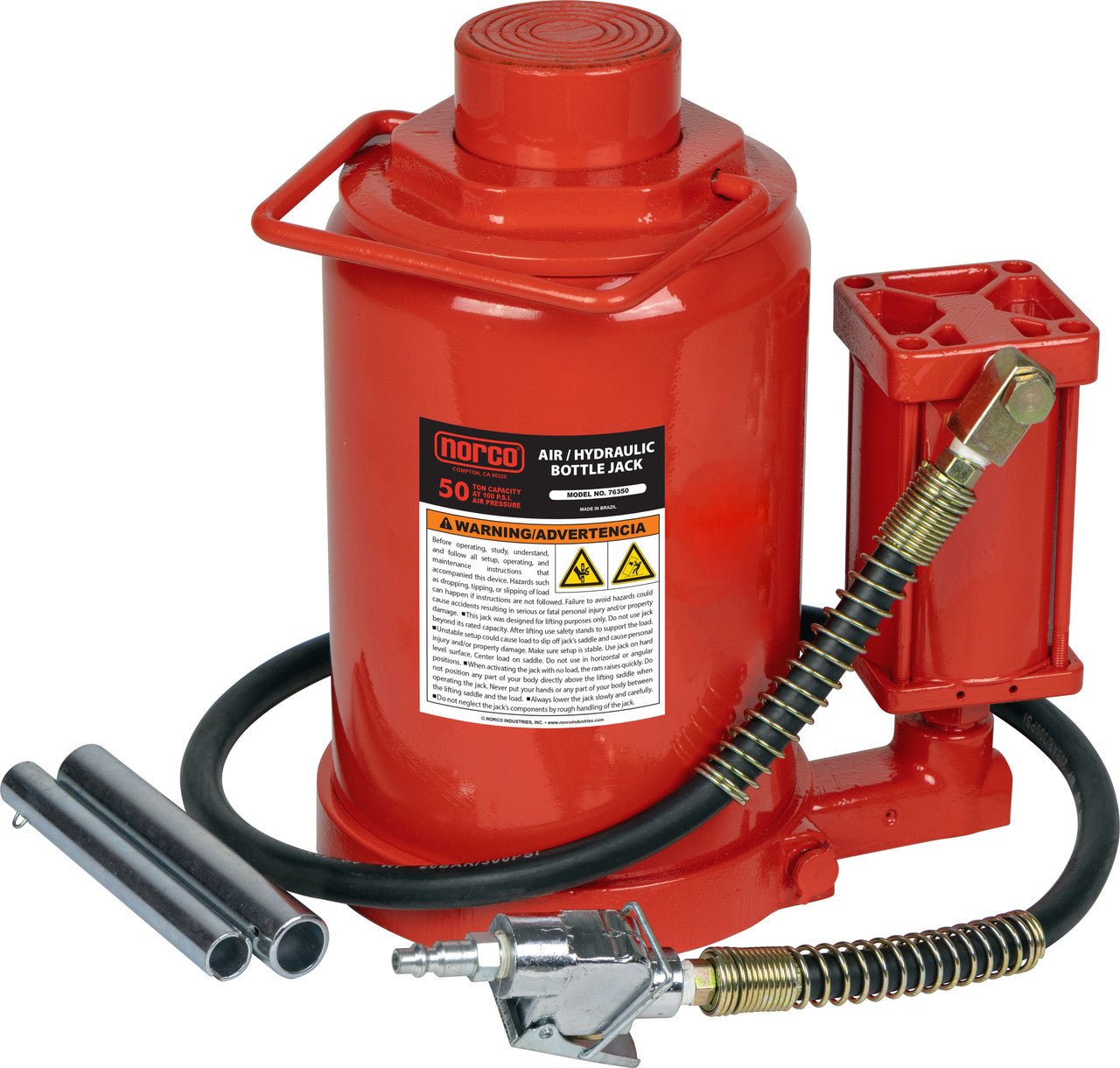 Norco Lifting 76350 50 - Ton Capacity Air Operated Hydraulic Bottle Jack