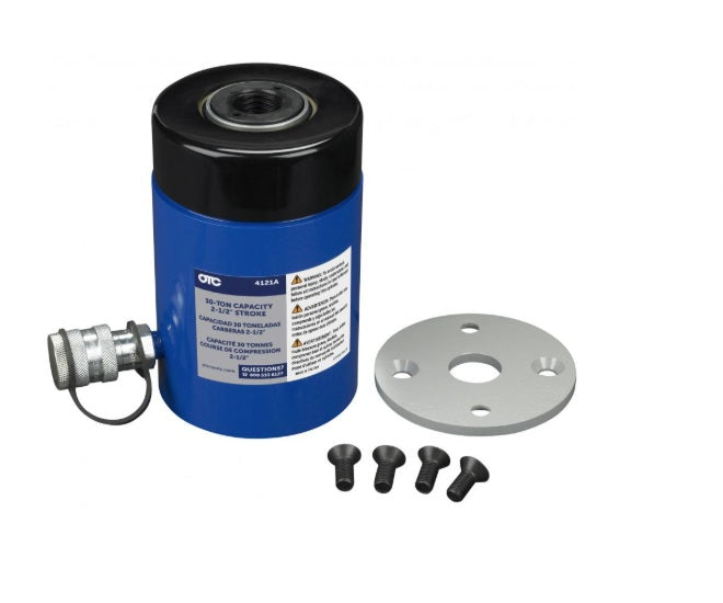 OTC 4121A 30 Ton Hollow Center Hydraulic Ram (w/ Adapter)