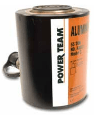 Power Team RA1002 Aluminum Single Acting, Spring Return Cylinder 100 ton, 2 1/8" Stroke