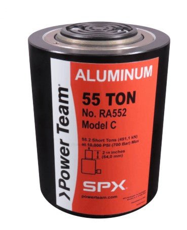 Power Team RA552 Aluminum Single Acting, Spring Return Cylinder 55 ton, 2 1/8" Stroke