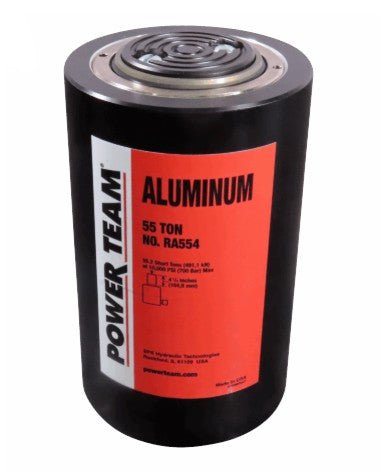 Power Team RA554 Aluminum Single Acting, Spring Return Cylinder 55 ton, 4 1/8" Stroke