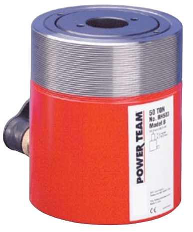 Power Team RHA306 Aluminum 30 Ton, 6" Stroke, Single Acting, Center Hole, Spring Return Cylinder