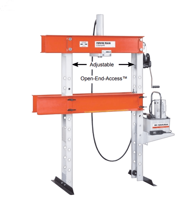 Power Team SPE2514S 25 ton Single Acting H Frame Open End Access Floor Press