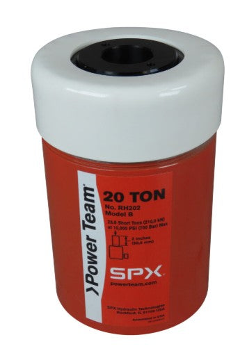 Power Team RH202 20 Ton, 2" Stroke, Single Acting, Center Hole, Spring Return Cylinder