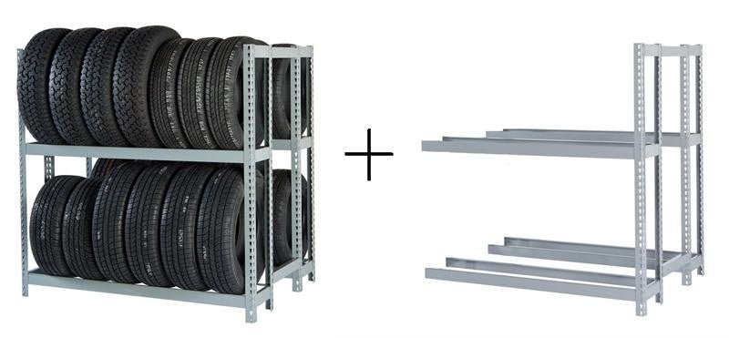Rivetier R2 - 2DES 5' x 3'6" x 5' Automotive Tire Rack Starter + 1 Adder Rack Package