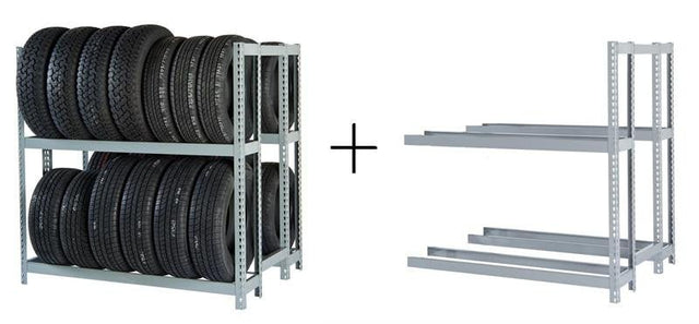 Rivetier R2 - 2DES 5' x 3'6" x 5' Automotive Tire Rack Starter + 1 Adder Rack Package