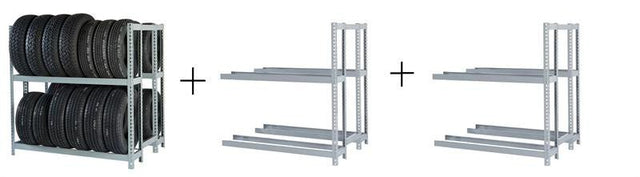 Rivetier R2 - 2DES 5' x 3'6"' x 5' Automotive Tire Rack Starter + 2 Adder Racks Package