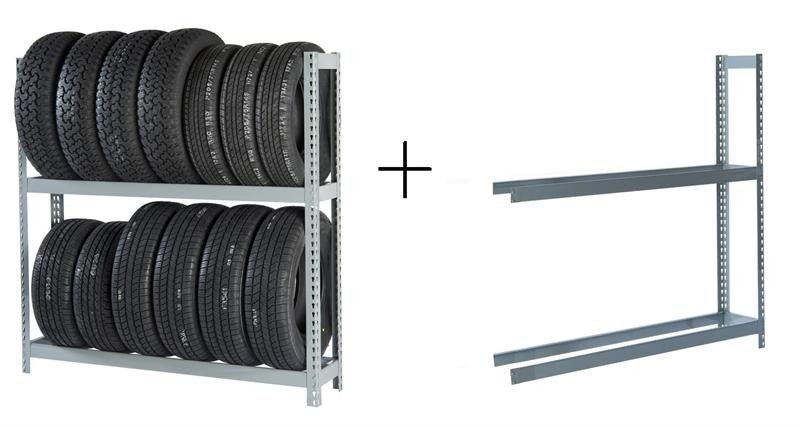 Rivetier R2 - 2SES 5' x1' x 5' Automotive Tire Rack Starter + 1 Adder Rack Package