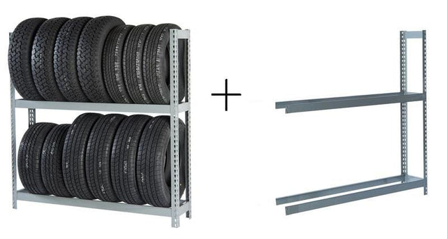 Rivetier R2 - 2SES 5' x1' x 5' Automotive Tire Rack Starter + 1 Adder Rack Package