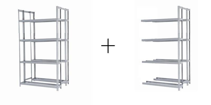 Rivetier R2 - 4DES 5' x 3'6" x 10' Automotive Tire Rack Starter + 1 Adder Racks Package