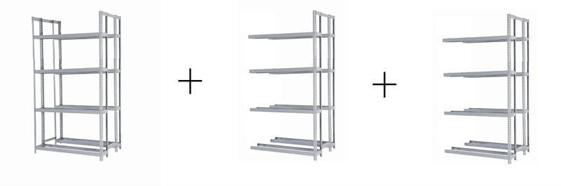 Rivetier R2 - 4DES 5' x 3'6" x 10' Automotive Tire Rack Starter + 2 Adder Racks Package