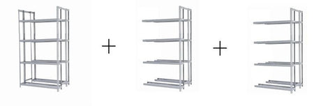 Rivetier R2 - 4DES 5' x 3'6" x 10' Automotive Tire Rack Starter + 2 Adder Racks Package