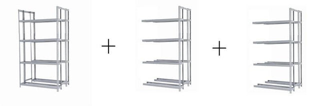 Rivetier R2 - 4DES 5' x 3'6" x 10' Automotive Tire Rack Starter + 2 Adder Racks Package