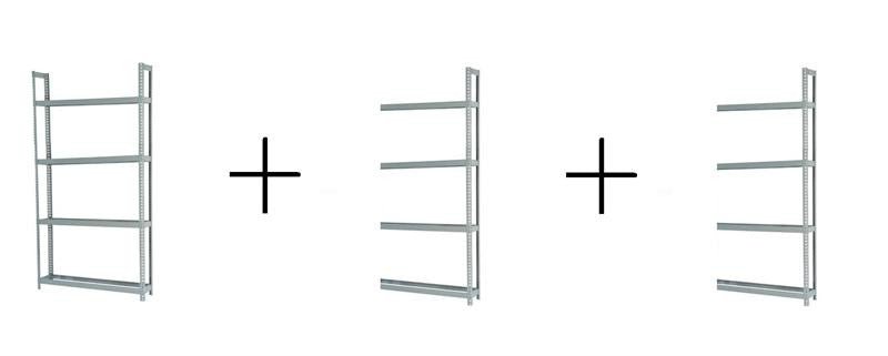 Rivetier R2 - 4SES 5' x 1' x 10' Automotive Tire Rack Starter + 2 Adder Tire Rack Package