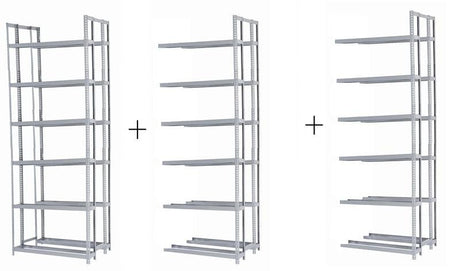 Rivetier R2 - 6DES 5' x 3'6" x 15' Automotive Tire Rack Starter + 2 Adder Racks Package