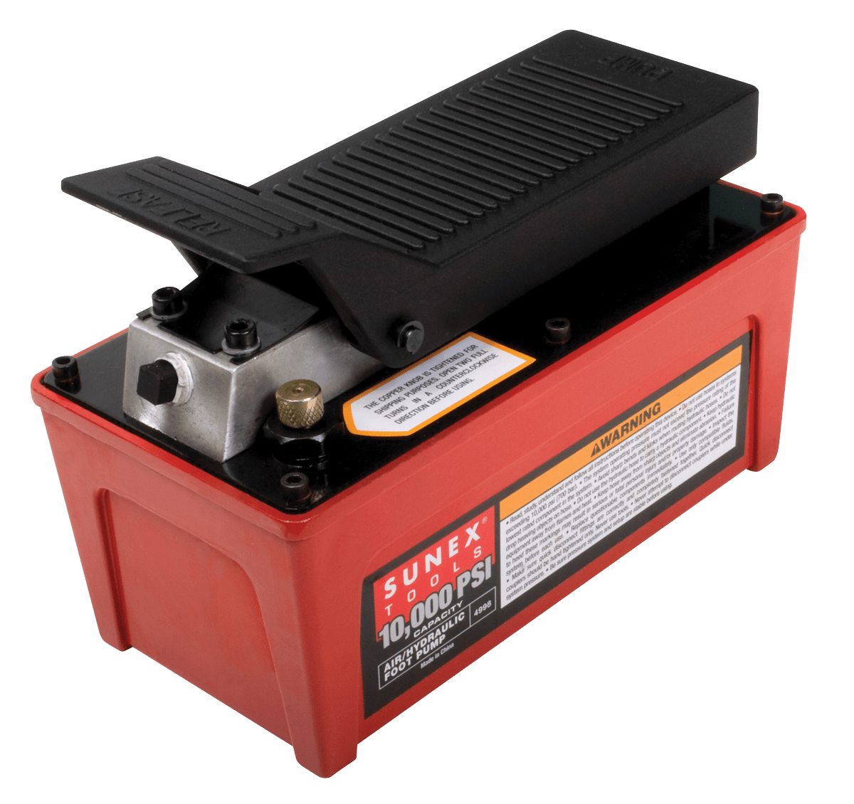 Sunex 4998 10,000 PSI Capacity Air/Hydraulic Foot Pump