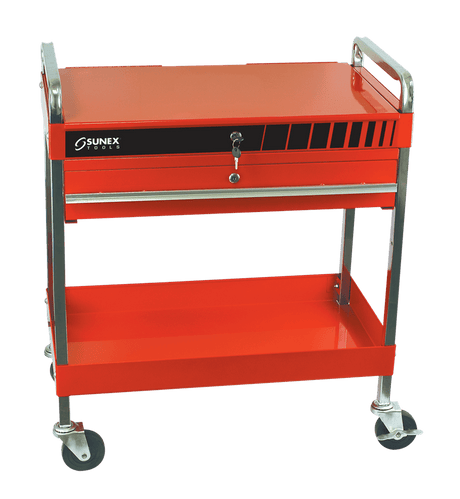 Sunex 8013A Red Service Cart w/ Locking Top and Drawer