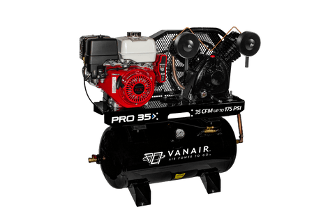 Vanair PRO 35 051935 35 CFM, 30 Gallon Air Tank, Electric Start, 11 HP Honda Air Compressor