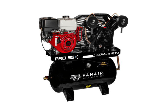 Vanair PRO 35 051935 35 CFM, 30 Gallon Air Tank, Electric Start, 11 HP Honda Air Compressor