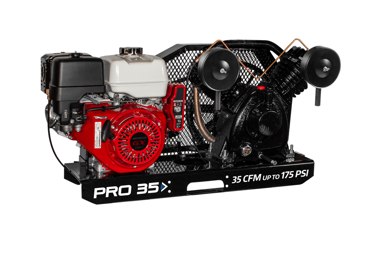 Vanair PRO 35 051956 35 CFM, Skid Mount, Electric Start, 11 HP Honda Air Compressor