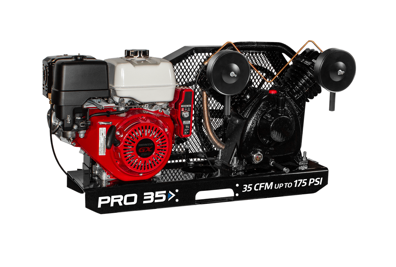 Vanair PRO 35 051956 35 CFM, Skid Mount, Electric Start, 11 HP Honda Air Compressor